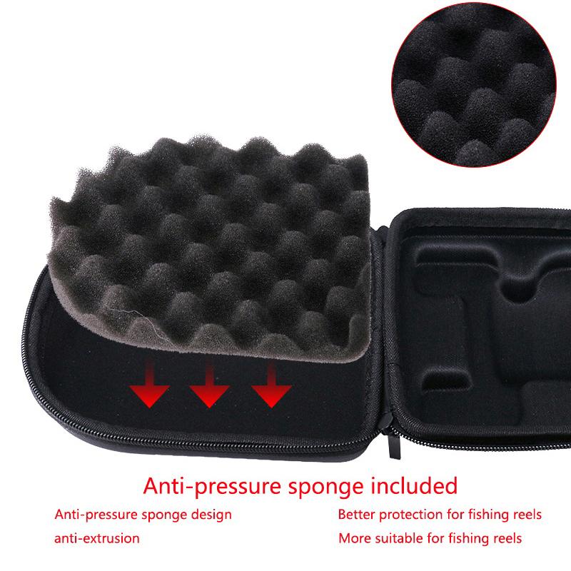 Fishing Reel Bag Protective Case Water Resistant Hard Eva Box Pouch Built-In Anti-Pressure Sponge Baitcasting Wheel Bag