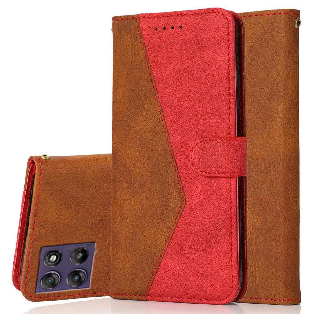 Etui do Motorola Moto G67 Power 5G z Kolorowym Splotem, Portfel, Podstawka, Skórzane Pokrowiec na Telefon z Paskiem na Nadgarstek