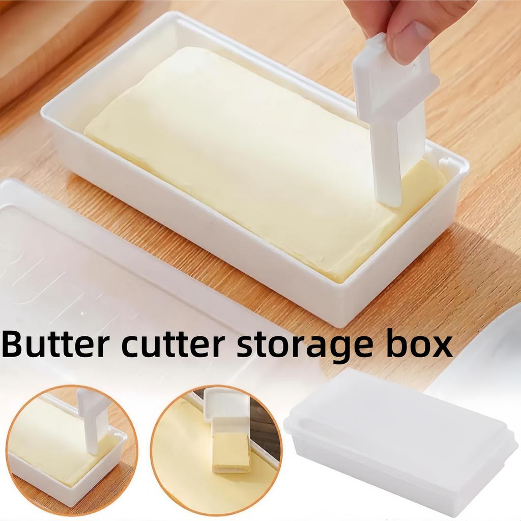 1Pc Butter Dish With Cover Butter Fresh-Keeping Box With Cutter Slicer Countertop Butter Box For Home Cheese Storage Box