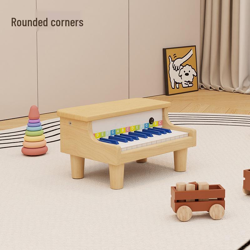 Solid Wood 25-Key Children's Piano Toy: Beginner Electronic Keyboard for Boys & Girls