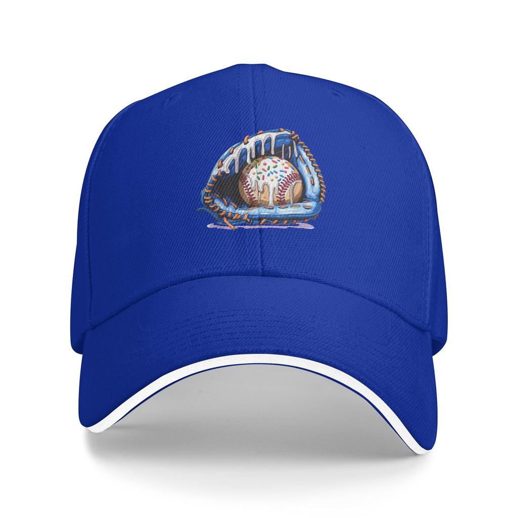 Fun Baseball Drip Ice Cream Sprinkles Baseball Glove Sun Baseball Cap Summer Vintage Hip Hop Hats For UnisexTeens Baseball Caps