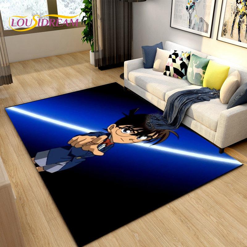 Detective Conan Cartoon Anime Area Rug,Carpet Rug for Living Room Bedroom Sofa Doormat Decoration, Kids Play Non-slip Floor Mat