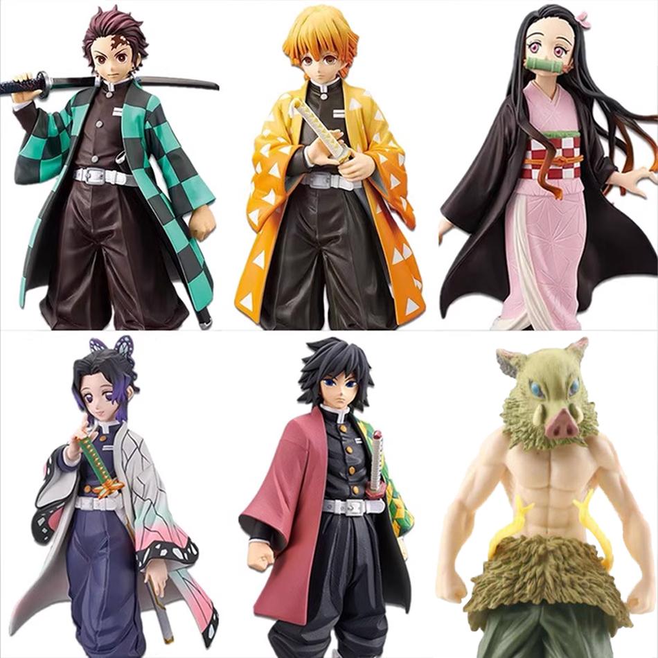Anime Demon Slayer Kimetsu no Yaiba Figurka 15cm Nezuko Tanjirou Mitsuri Shinobu Zenitsu Kyoujurou Model Figurki Akcji Zabawka Prezenty