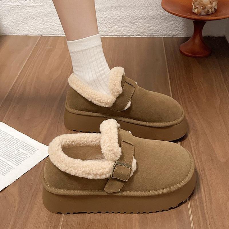 

Пара хлопковых туфель для осени и зимы, обувь на толстой подошве, женские флисовые сноубутсы 40