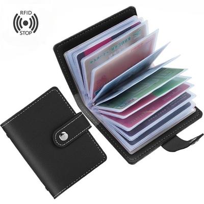 PU Leather Anti-theft ID Credit Card Holder Fashion Women's 26 Cards Slim Pocket Case Purse Wallet Bag for Women Men Female