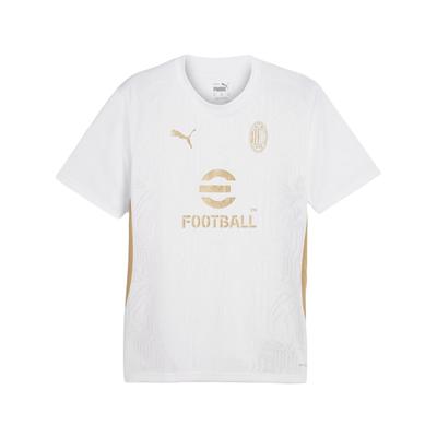 Puma X AC Milan Kolaboracja Moda Slim Fit Wygodna Koszulka Piłkarska z Krótkim Rękawem Męskie topy Biało-Złota 777496-14