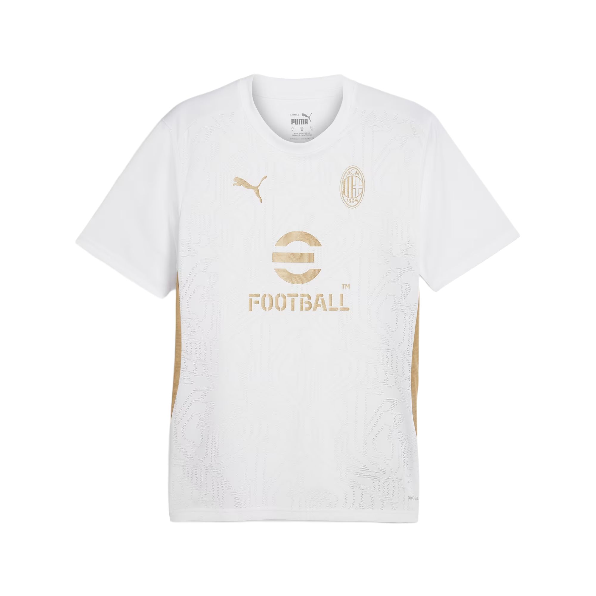 

Puma X AC Milan Сотрудничество Мода Облегающая Удобная Футболка с коротким рукавом Мужские топы Белый Золотой 777496-14 M