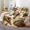1PC Seashell  Print FlAannel Blanket, High quality Comfortable for All Seasons, Home Decor, Warmth and Comfort