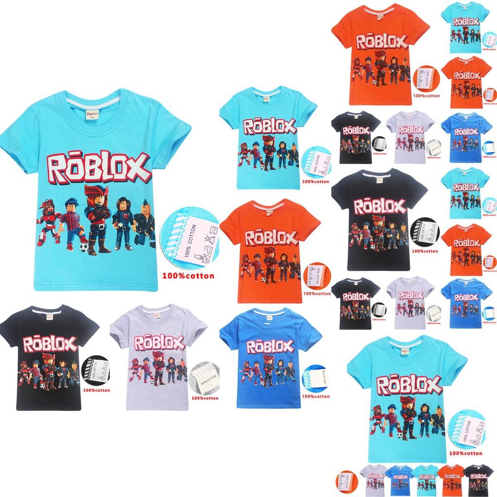 Vibrant Children's Roblox Game Print Short Sleeve Youth Boys Round Neck Casual T-shirt