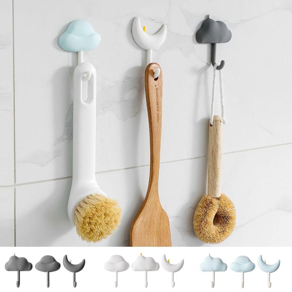 

3шт настенный простой крючок для облаков декоративный крючок для дизайна облака и луны многофункциональная кухня