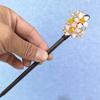 Chinese Style Flower Hairpin Bridal Wooden Tassel Hair Sticks Retro Floral Hair Chopsticks for Women Bun Updo Hair Accessories