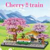 Flower Train Station Micro Building Blocks Set Flower Blossom Bricks  Treehouse Model Romantic Gift for Girlfriend Gilrs