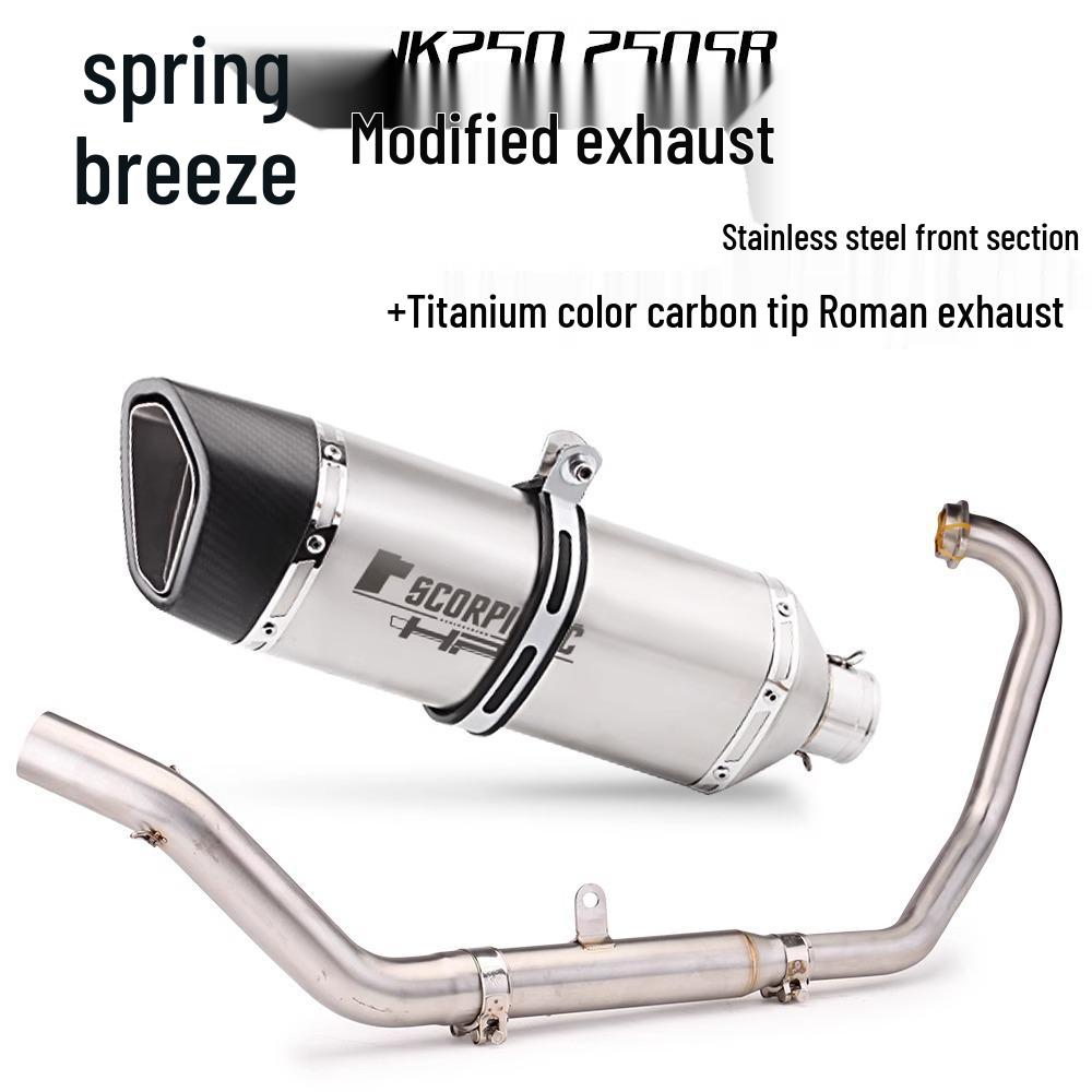 CFMOTO 250SR Complete Motorcycle Exhaust System: Front Pipe & Tail Muffler Set