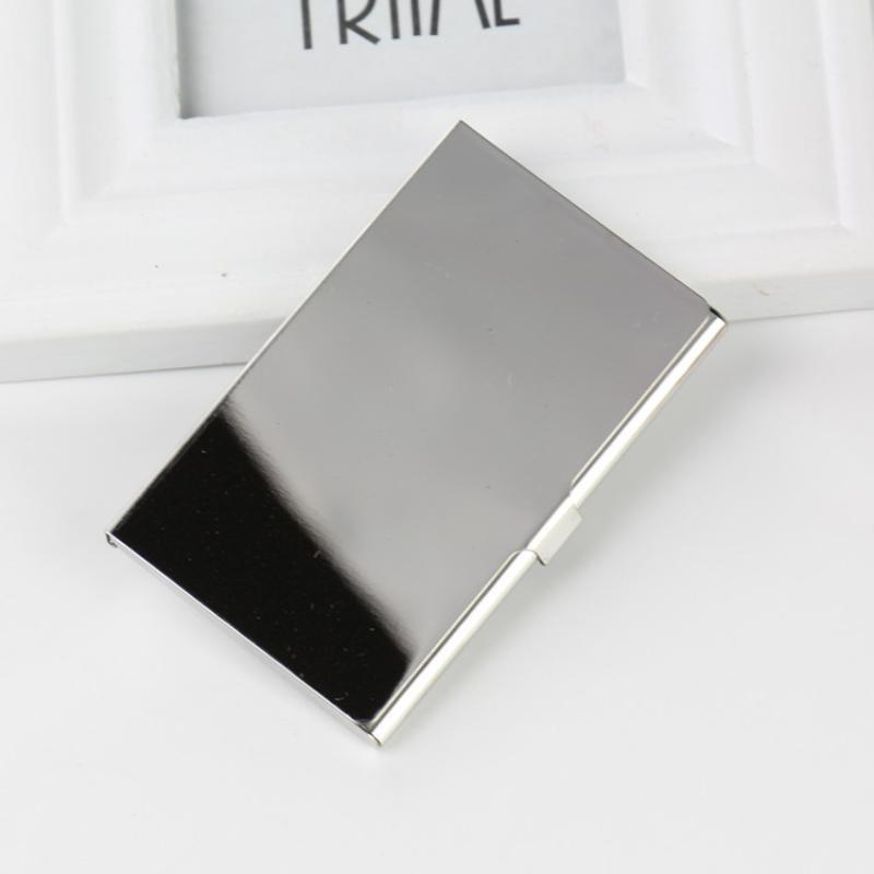 Water-Resistant Stainless Steel Business Card Holder Slim Silver Metal Pocket Case for Men Women Client Meeting Office Carry