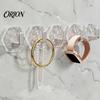 Clear Acrylic Wall Hooks Adhesive Hooks, Hexagonal Wave Shape, No Drilling Easy Storage Installation Hook, Modern Style for Bathroom Kitchen