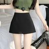 High Waist Suit Fabric A-Line Skort, Slim Wrap Mini Skirt, Elegant Bodycon Skort, Anti-Chafing Short Skirt for Spring Summer Office Casual Outfits