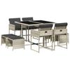 VidaXL Garden Dining Set with Cushions 9 Pcs, Patio Table and Chair, Patio Furniture, Outdoor Furniture, 3211319