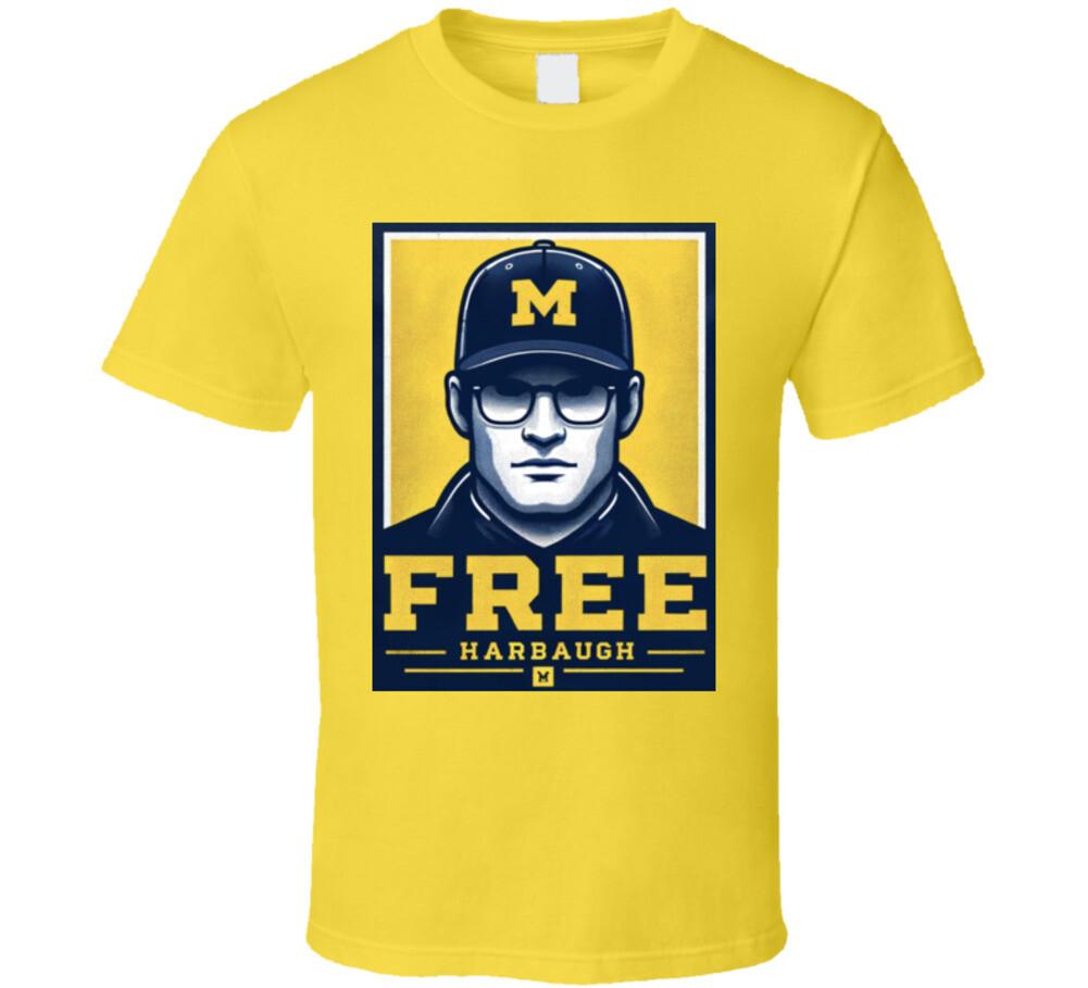 Free Harbaugh Let Him Coach T Shirt Mens Womens Tees Top XL