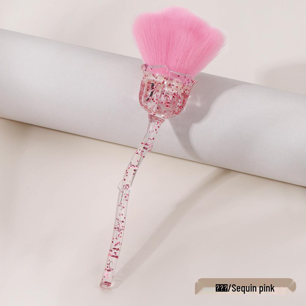 Rose Nail Art Dusting Brush with Soft Bristles - Multiple Colors Available