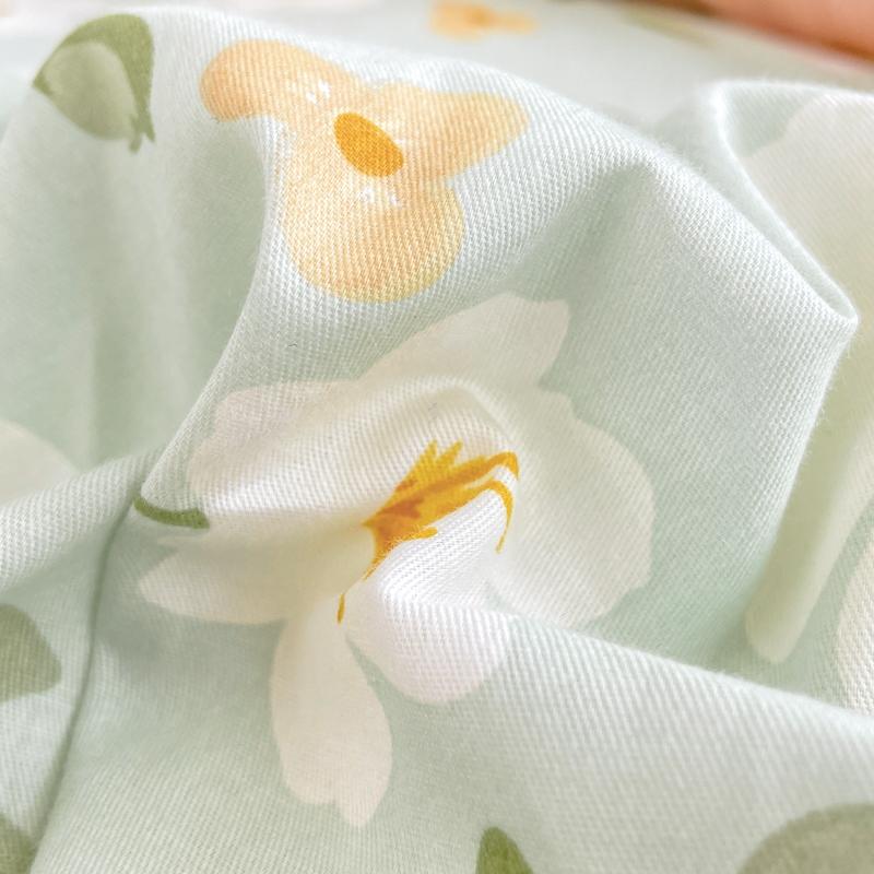 Fresh White Flowers 100% Cotton Duvet Cover Botanical Floral Pattern Quilt Cover with Zipper Queen King Bedding for All Season