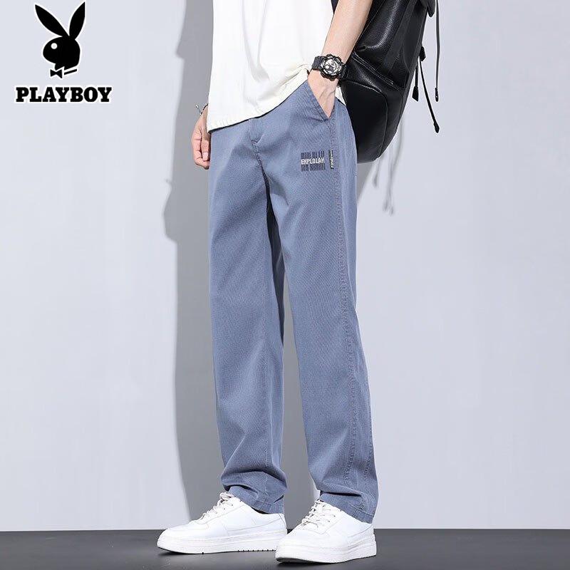 

PLAYBOY Мужские повседневные брюки свободного прямого кроя из смесовой ткани тенсел, 2025 XL