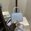 Texturierte Damenhandtasche mit Stickerei 2025 Winter neue Schulter-Umhängetasche modisch und lässig einfache kleine quadratische Trendtasche
