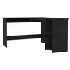 VidaXL Bureau d'angle en forme de L Noir 120x140x75cm bois ingénierie 800748