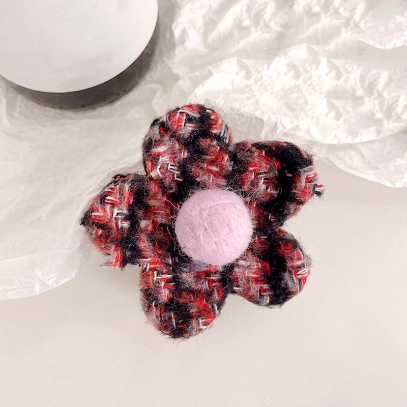 Flower Hair Clip Hair Accessories Woolen Hair Clip Ponytail Cartoon Hair Clip Sweet Felt Gripper Updo
