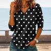 Maglietta da Donna Casual con Scollo a V, Stampa a Quadri e Righe, per l'Uso Quotidiano e le Attività