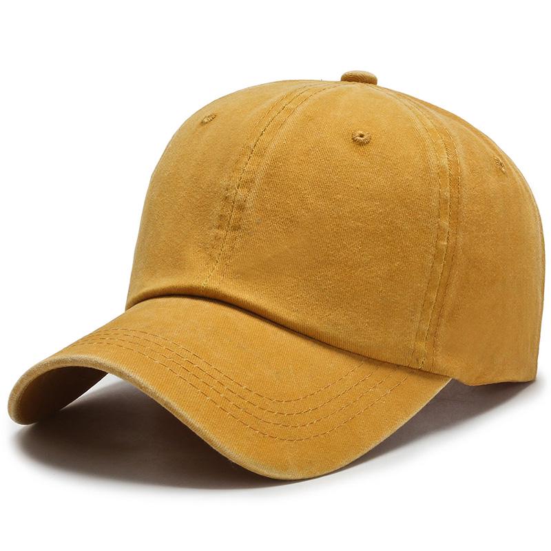 New Unisex Cap Adjustable Washed Cotton Solid Color Plain Baseball Cap Streetwear Leisure Hat Cap
