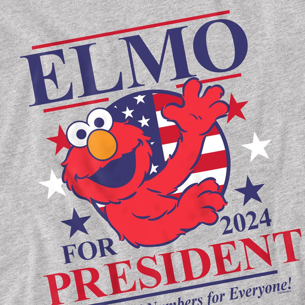 Sesame Street Unisex Adult For President 2024 Elmo Heather T-Shirt