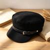 Vintage Style Navy Cap Women Warm Hat For Autumn Winter Slimming Face