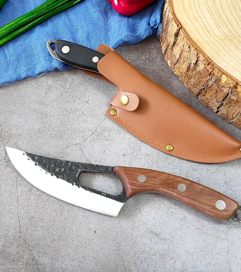 Hand-forged Boning Knife with Sheath High Carbon Steel Meat Cleaver Multi-function Chef's Knife