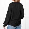 Women's Loose And Comfortable Casual Fashion V-Neck Solid Color Long Sleeve Knit Top