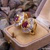 Cercei Retro Strălucitori Unici Luxoși cu Zirconiu Alb Sintetic pentru Femei Accesorii Elegante Personalizate Cadou de Petrecere