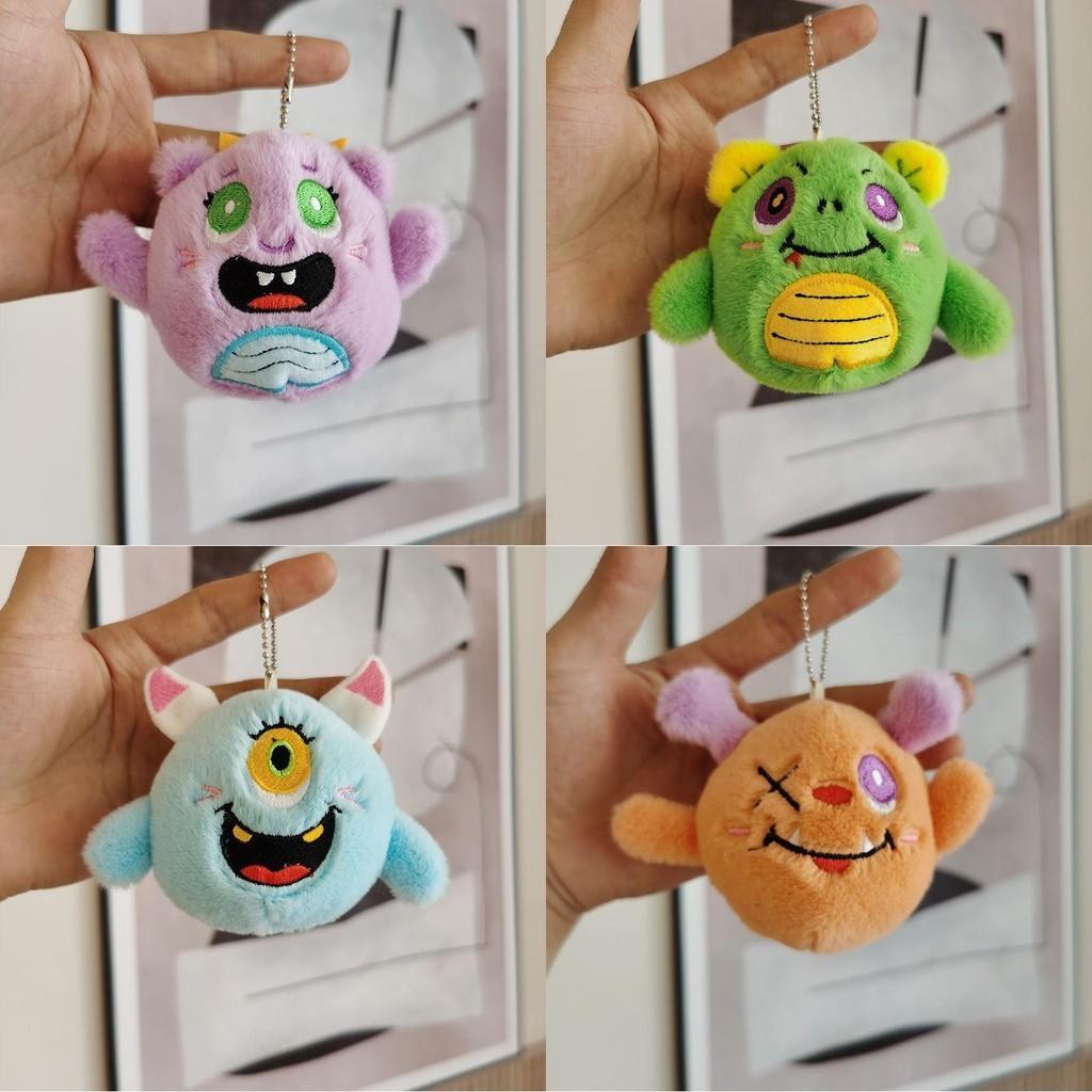 Adorable Plush Monster Keychain Cute Stuffed Toy With Big Eyes 4 Inches Perfect For Bags And Gifts