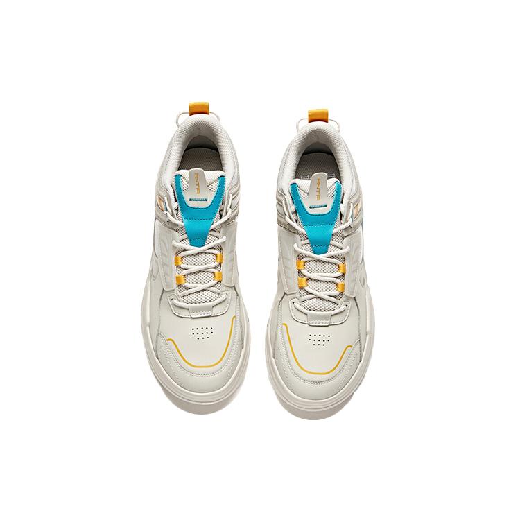 Anta Life Collection Low Top Skateboard Shoes Men's Gray Yellow 912118080-2