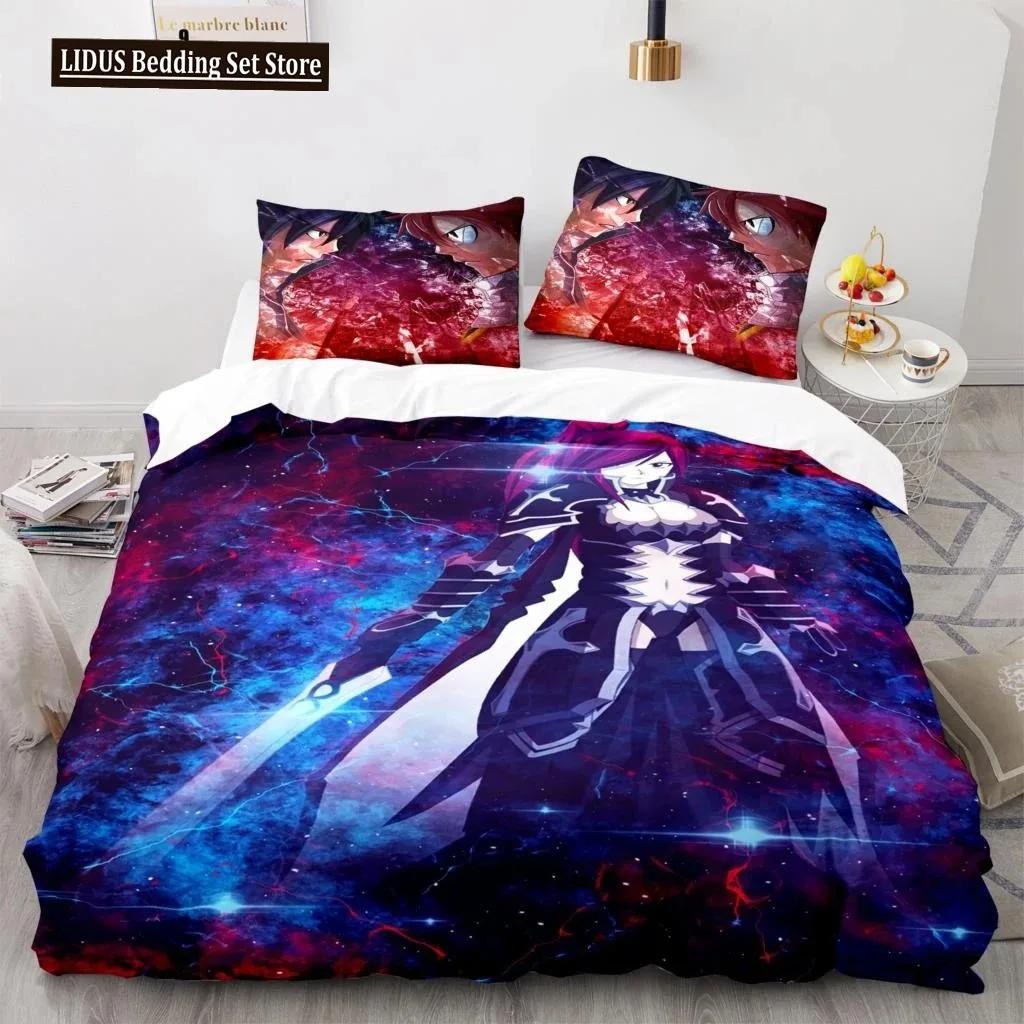 Comforter New Fairy Tail Bedding Set Japanese Anime Boys Girls Gift Bedroom Decor Single Twin Full Queen Size Home Textiles