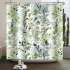 Tenda da doccia ad acquerello con foglie verdi per bagno, pianta di viti, minimalista nordica, in poliestere botanico per casa, hotel 180x240