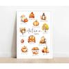 Pumpkin Spice PosterPrint Autumn Home Decor Pumpkin Coffee Latte Poster Seasonal Wall Art Fall Home Decorations Wall Art