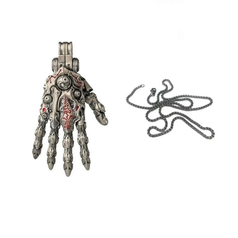 Hot Sale 5cm Robot Hand Collectible Daoism Mechanical With Chain Movable Finger Joints Hand Charm Display Gifts Pendant Ornament