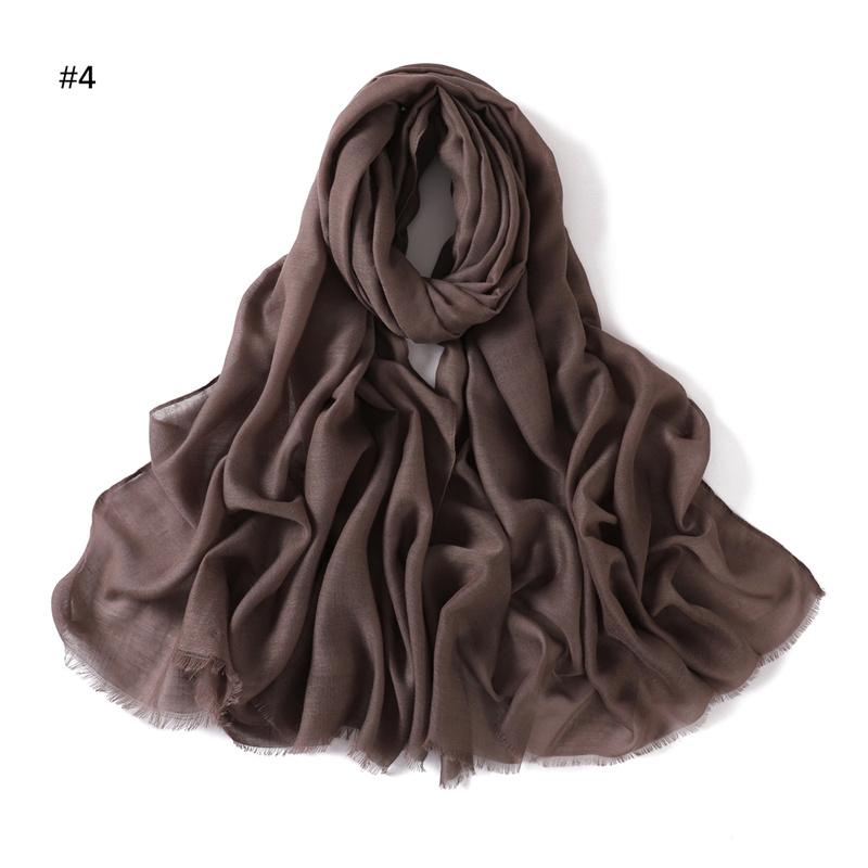 New Fashion Women Ramadan Muslim Hijab Cotton and Linen Soft Autumn and Winter Solid Color Islam Scarf Headscarf Shawl