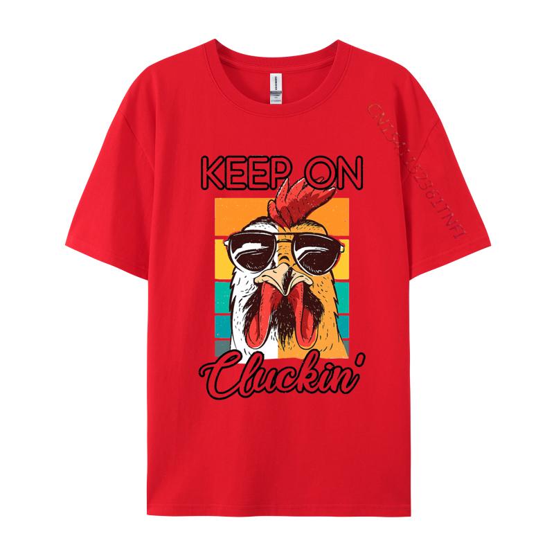 Men Clothes Keep On Clucking Retro Tshirt Anime Rooster TShirt TShirts Men Fashion Short Sleeve Cotton S