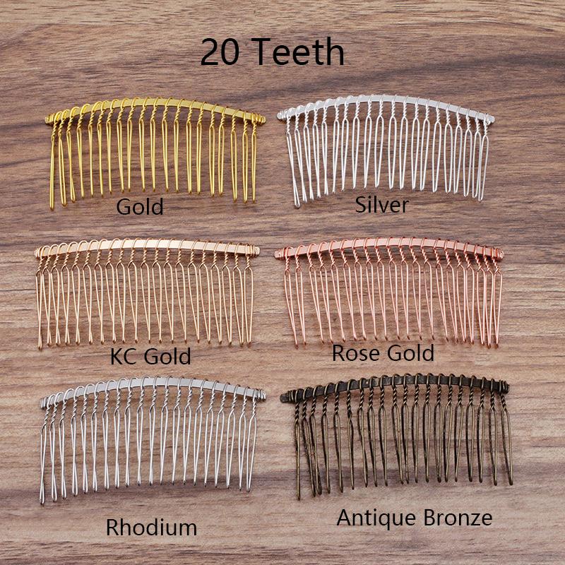 10 Stück 12/15/20 Zähne Goldfarben Haarkamm Haarnadel Hochzeit Haarschmuck Schmuckherstellung Metall Braut Haarkämme Handwerk DIY