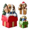 Christmas Puppy Resin Ornament Cute Puppy In Scarf Figurine Christmas Showcase Desk Home Office