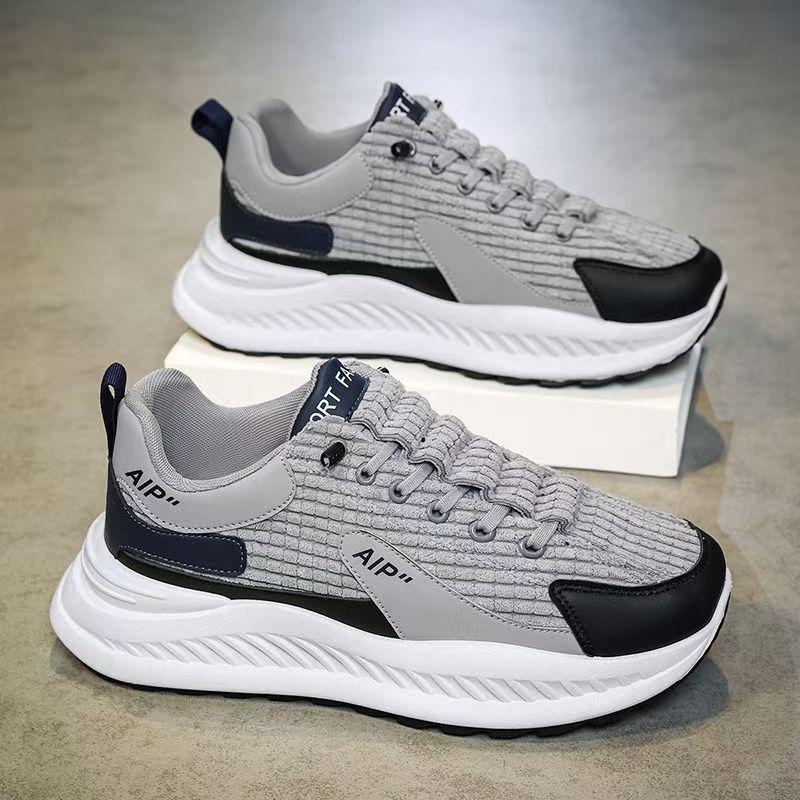

New men s shoes fashion trend sports shoes casual daily running shoes light breathable comfortable height increasing shoes 44 серый