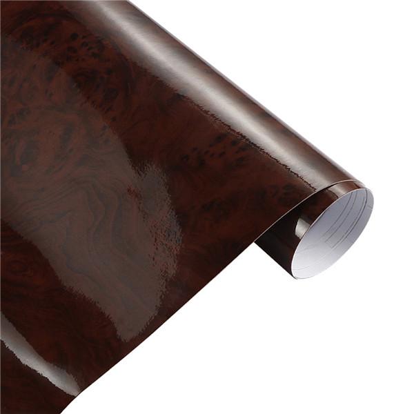 

10/30*100cm Glossy Wood Grain Vinyl Film PVC Car Internal Decoration Sticker Wrap Waterproof Grain Textured Decal Accessories 30x100cm