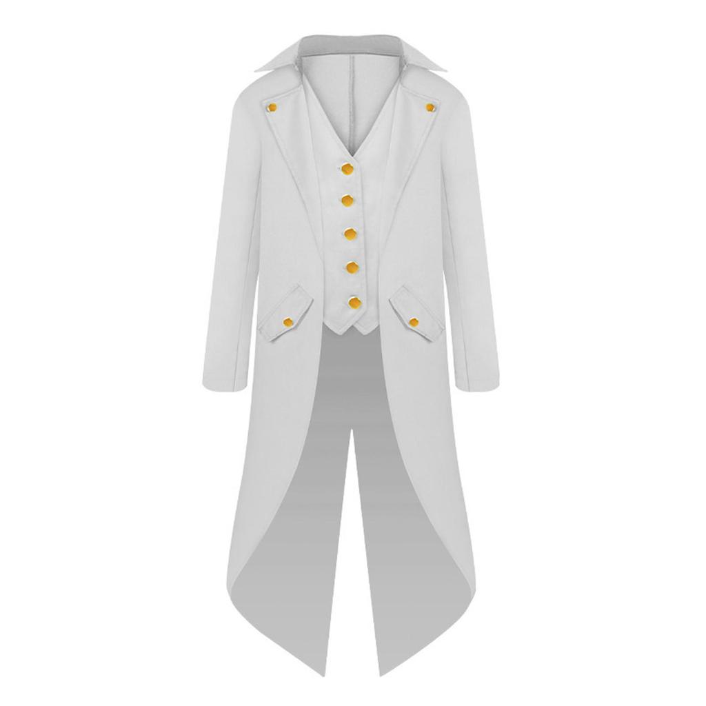 Çocuk Boys 'Steampunk Ceket Gotik Tailcoat Kostüm Smokin Korsan 8-12 Yıl