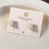 Coffee Flocking Bear Earrings Comfortable Ear Studs Student Fashion Accessories for Daily Commute or Social Event