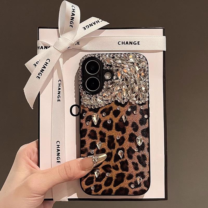 

Applicable To Apple 16 ProMax Mobile Phone Case IPhone 15 Leopard Print Rhinestone 14 Fashion Women 13 Full Cover Anti Fall 12PM iPhone 16